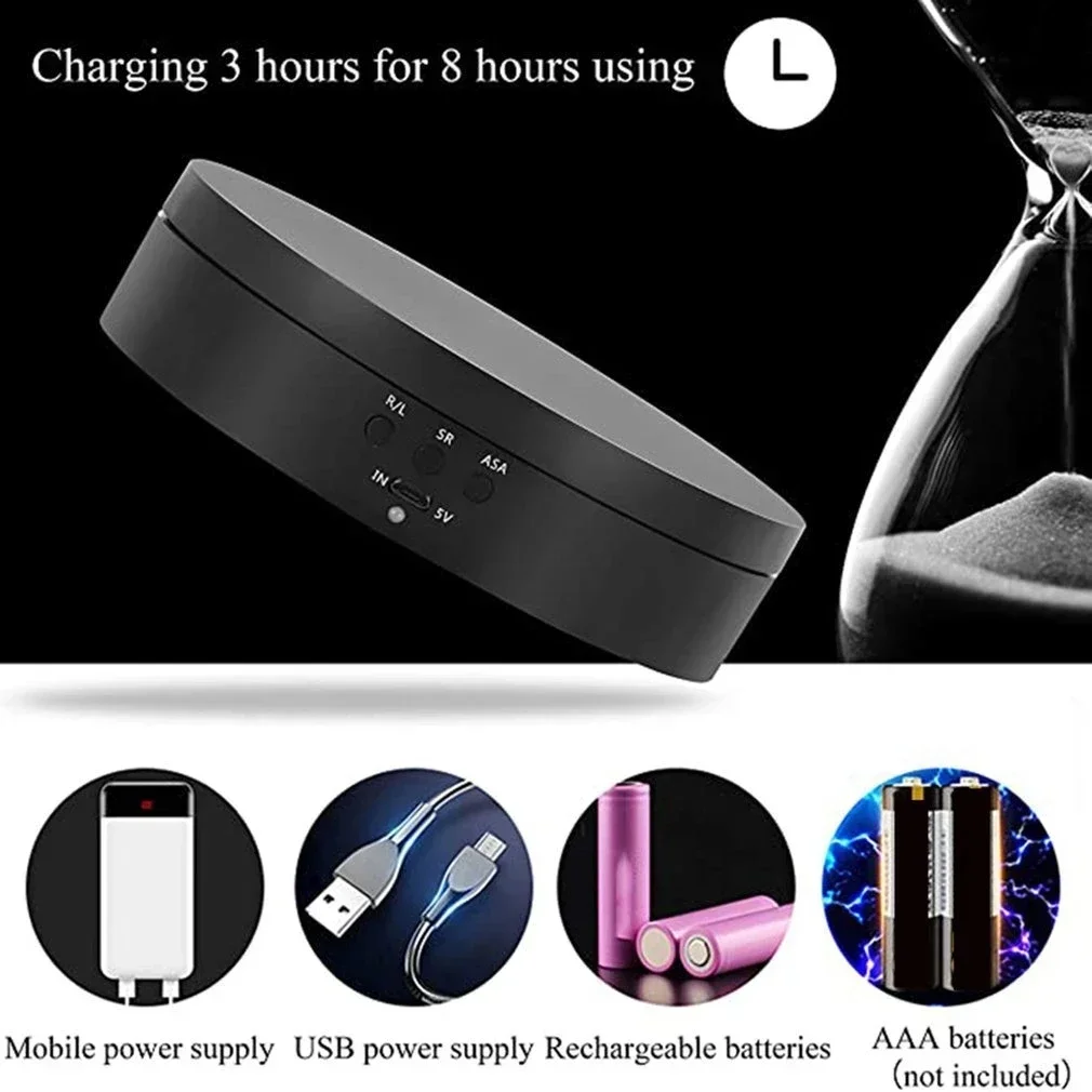 3 سرعات الكهربائية الدورية عرض موقف 360 درجة مجوهرات الدوار قاعدة دوارة طاولة دوارة للتصوير الفوتوغرافي تبادل لاطلاق النار الفيديو الدعامة