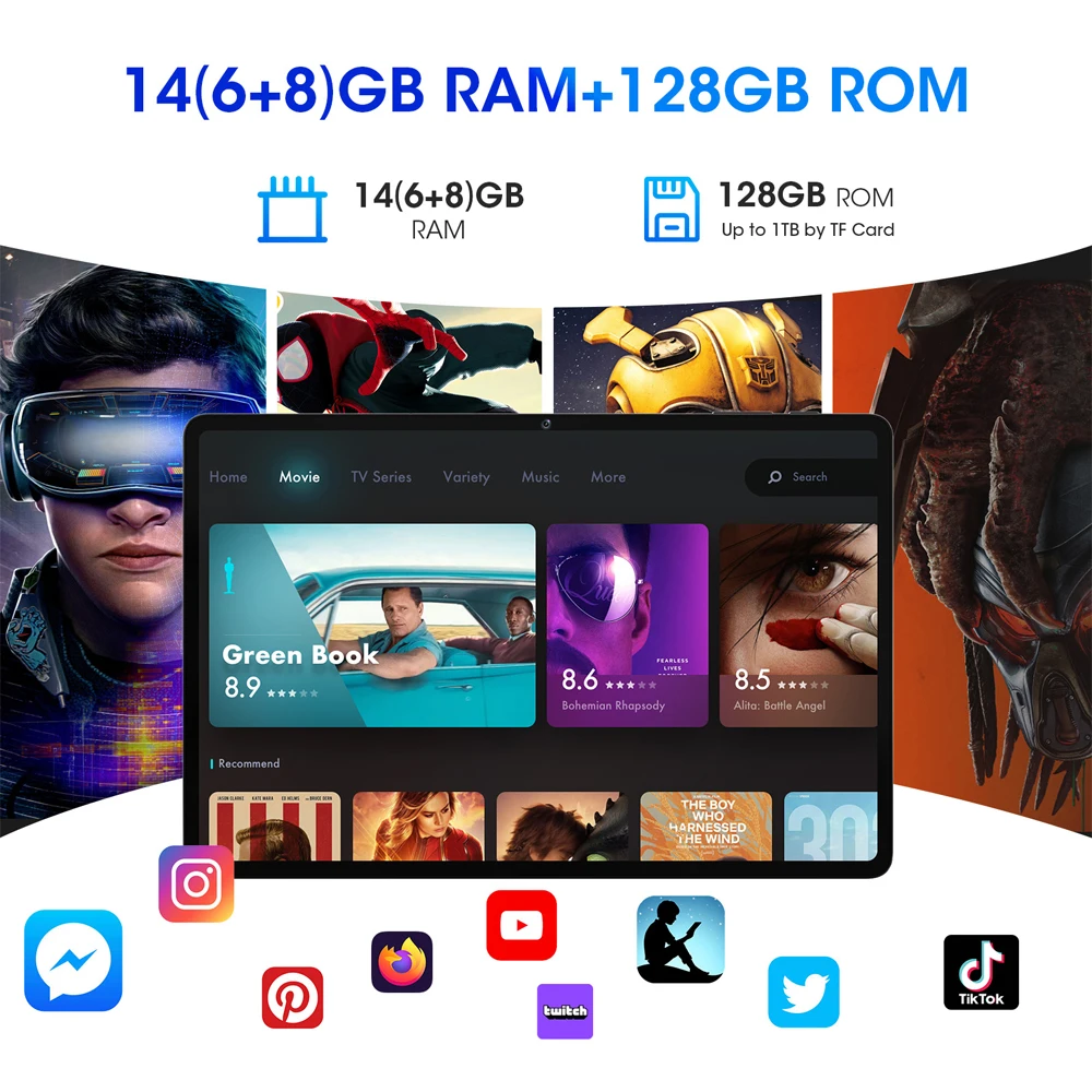 Imagem -04 - Weelikeit-android 14 Tablets Dual Cams 10.95 14gb Mais 128gb Processador de Núcleos 1920x1200 Fhd Incell Mais 13mp Gps Wifi6 7000mah Bateria