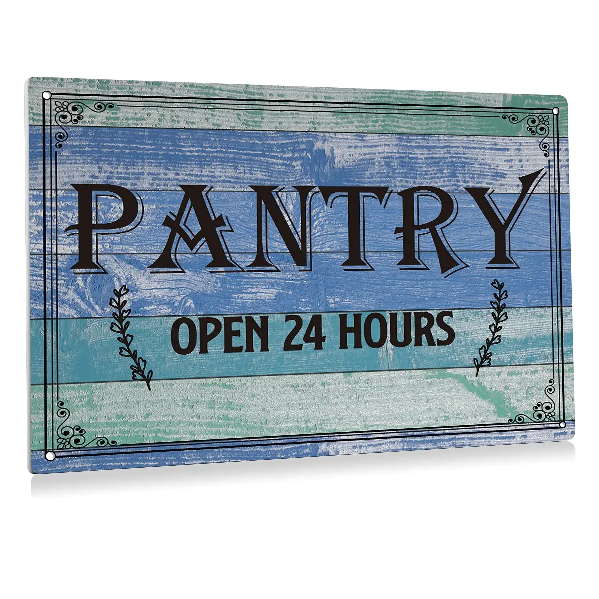 Rustic Pantry Open 24 Hours Metal Tin Sign Wall Decor Rustic Pantry Sign for Home Country Decor Gifts