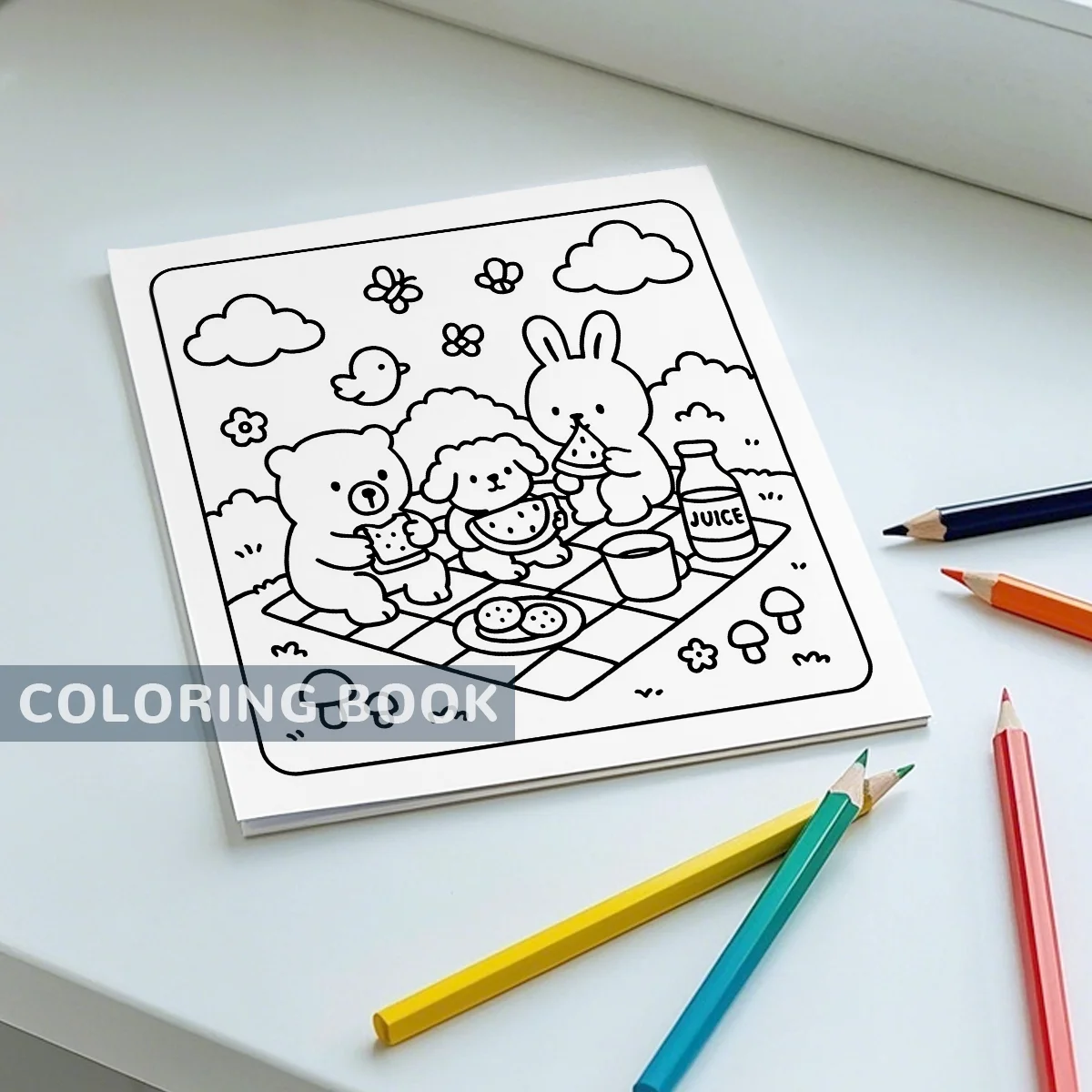 COZY CUTIES Livro para colorir com padrões fofos e fáceis para adultos Livro de desenho fofo Presente perfeito para festa e aniversário