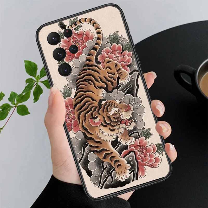 

Japanese tiger art tattoo Phone Case For Samsung A55 A16 A56 A36 A35 A15 A53 A54 A33 A34 A25 A05S A52 A52S A14 A24 A26 A71