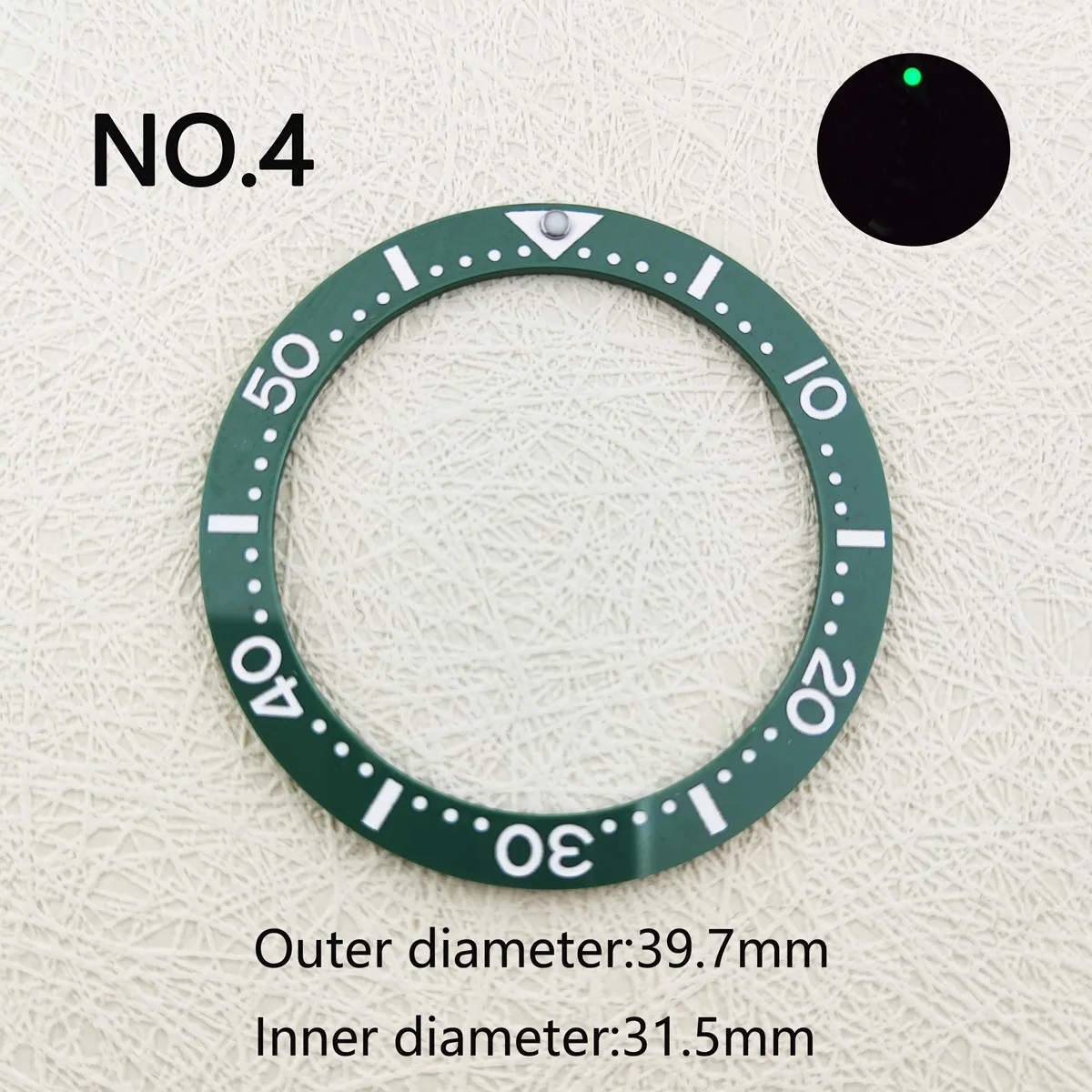 Flat Ceramic Bezel Insert 40mm 39.7mm*31.5mm Watch Replacement Watch Accessories Watch Parts Luminous Ring Stick all