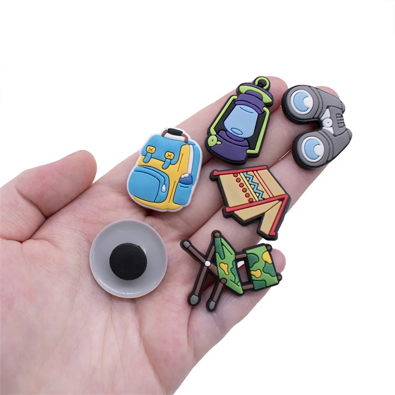 1Pcs PVC Outdoor Camping Shoe Charm for  Woman Buckle Kids Pins Decoration Jeans Shoe Accessories X-mas Gift Wholesale