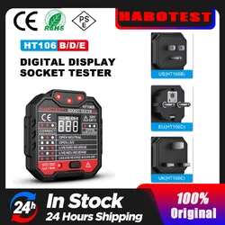 HABOTEST Socket Tester HT106 HT107 Voltage Test Socket Detector UK EU Plug Ground Zero Line Plug Polarity Phase Check