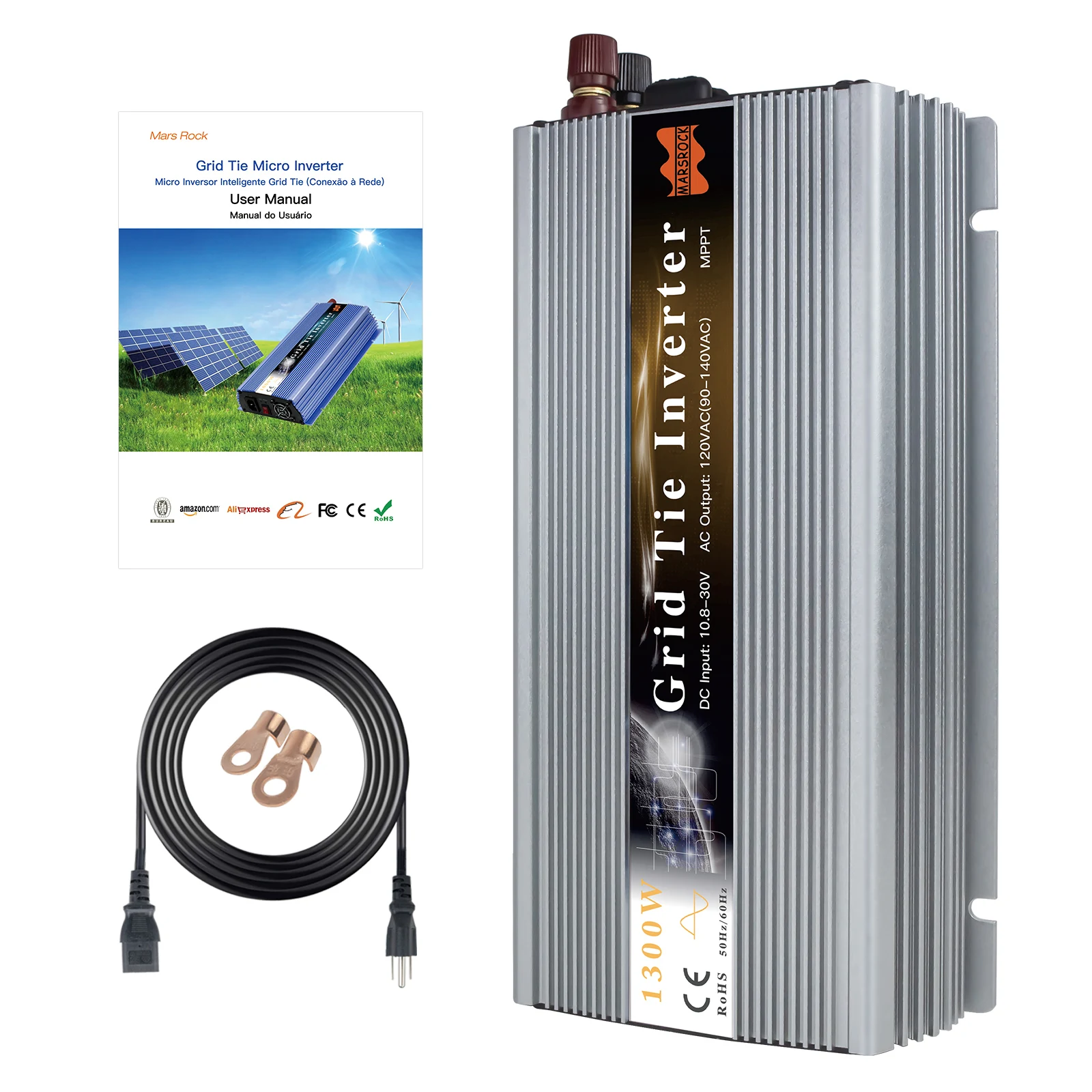 1300W 90-260VAC Solar Grid Connected Micro Inverter With MPPT Function, Suitable For low-power Wind Turbines