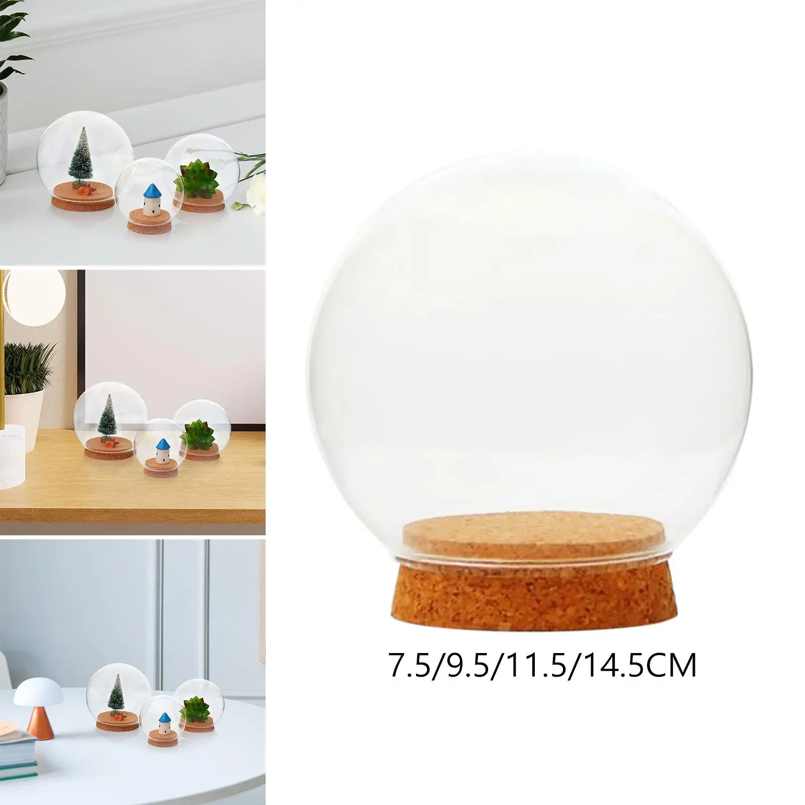 Clear Glass Dome, Glass Dome with Base, Keepsake Display Case DIY Crafts Glass Dome Display Showcase, for Home Decor