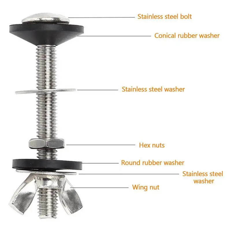 Toilet Screws For Seat Bolts Nuts Toilet Seat Fastener Hinges Heavy Duty Toilet Seat Hinge Bolts Universal For Toilet Repair