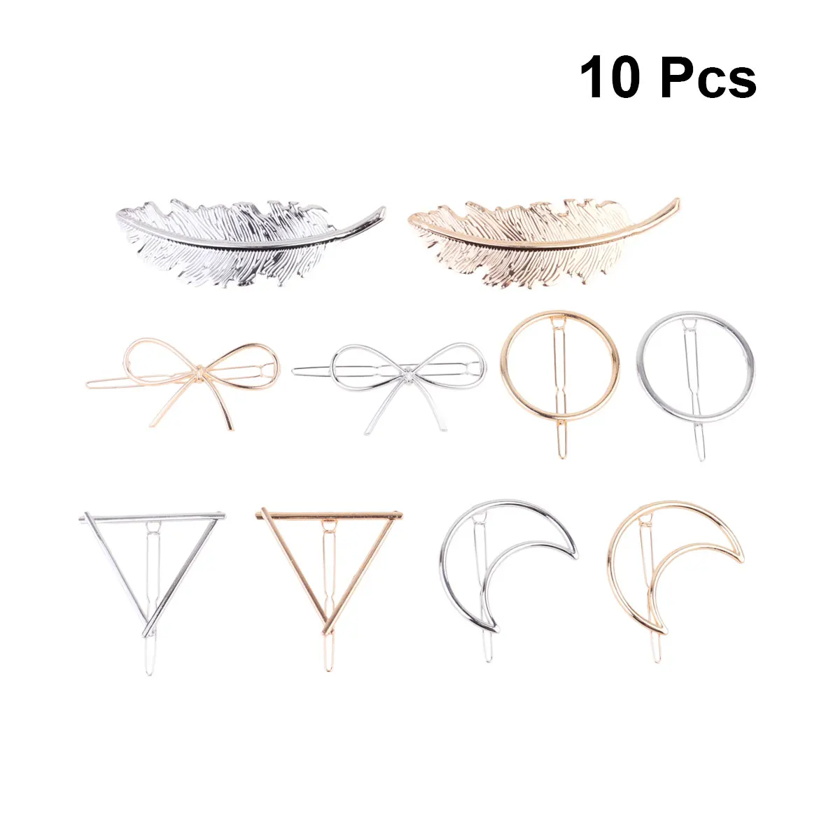 

10pcs Hair Clip Accessories Elegant Geometric Design Claw Bun Updo Styling Alloy Hairpin Women Decorative Pins