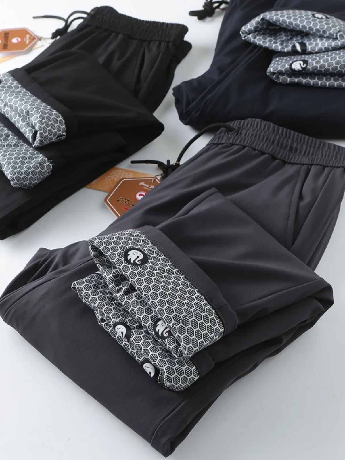 

Зимние мужские свободные повседневные пуховые брюки прямого кроя с эластичной резинкой на талии 90, теплые удобные длинные брюки Faion Urban Sle