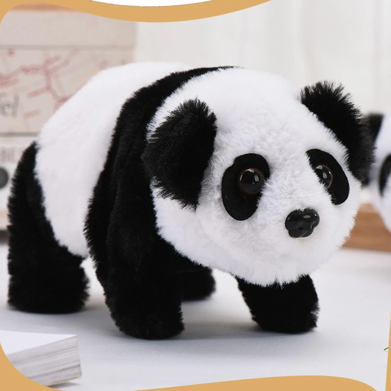 Lindo Panda mascota caminando canto juguete de peluche relleno con Control de batería regalo de cumpleaños para niños niñas Kawaii juguetes de peluche electrónicos