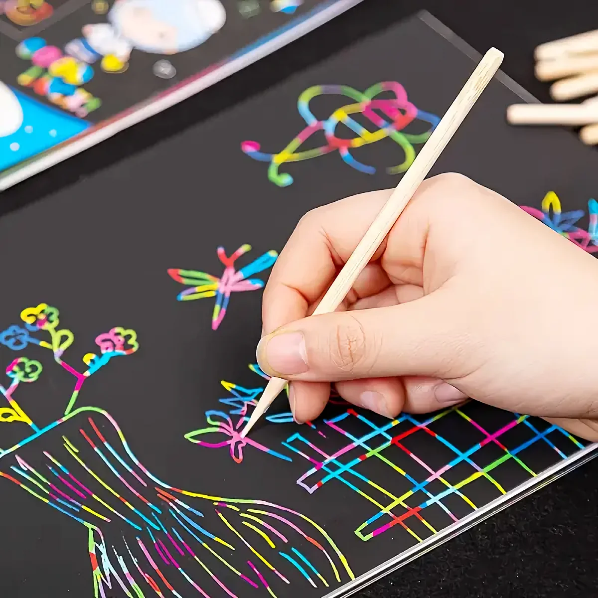 10pcs Scratching Pens without paper, Scratch-off Art Stylus, Paper Brush Coloring Stylus Scraper Tool Scraping Paper Brush