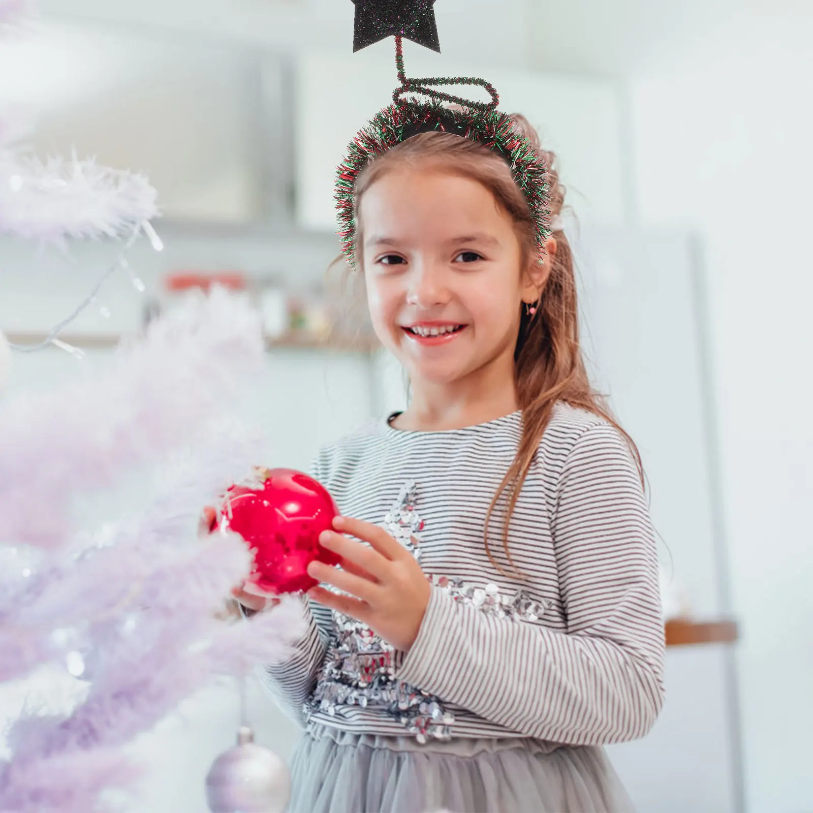 

Повязка на голову с пентаграммой, повязки на день рождения для девочек, серебряная мишура, аксессуары для вечеринок, женские топперы, детский обруч для волос со звездами, свадебное фото для выпускного вечера