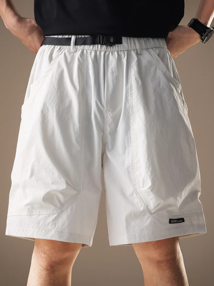 

High-End Ice Silk Thin Multi-ket Workwear orts Men's Summer American Retro Loose Casual Five-Quarter Pants