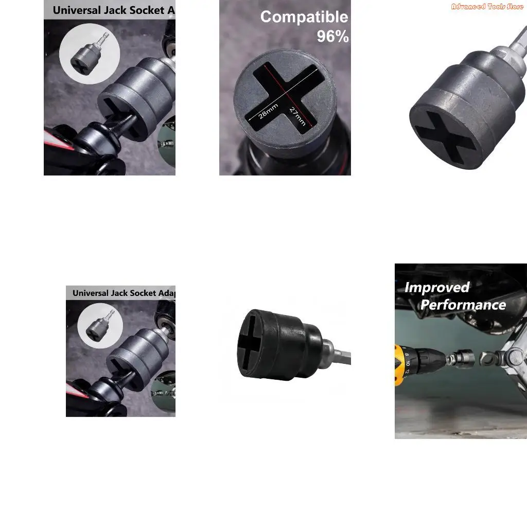 Reinforced Metal Wheel Bolt Adapters Attachment Fit Most Automotive Jacks Systems W91B