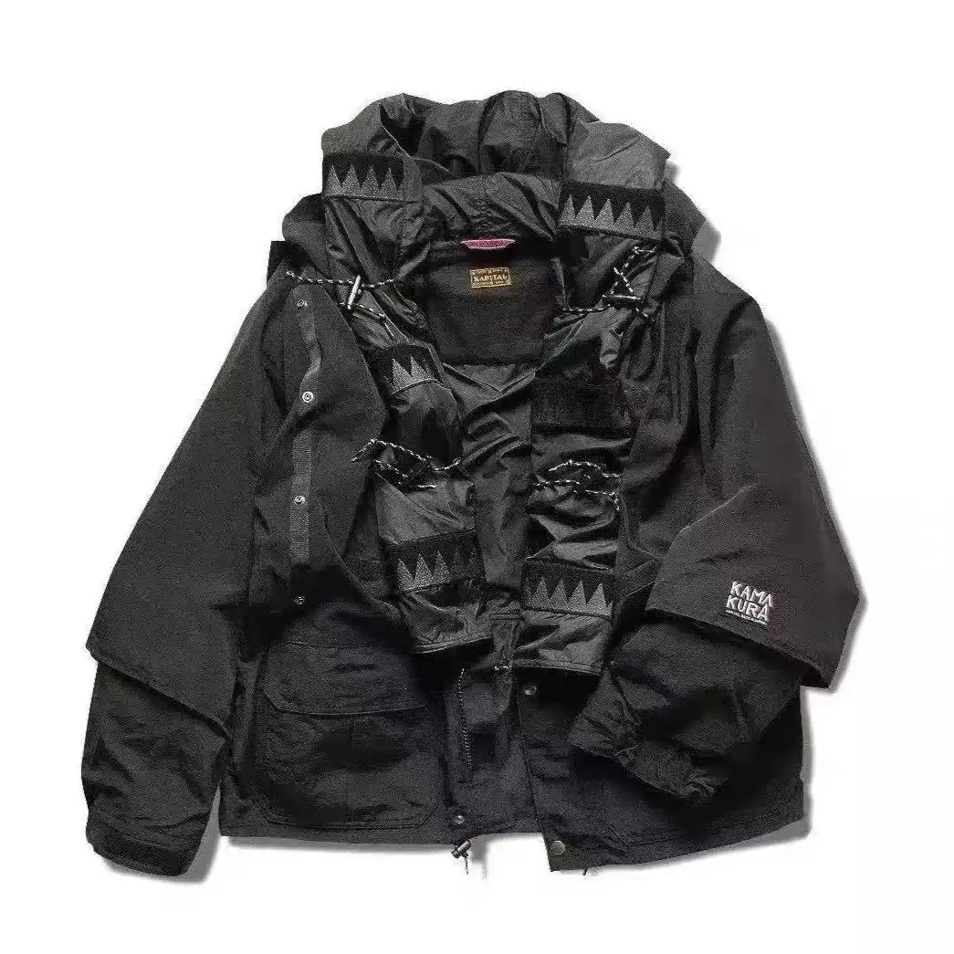 

KAPITAL patchwork waterproof and windproof multifunctional jacket
