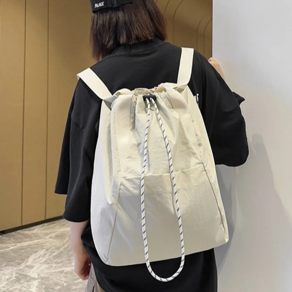 

Large Capacity Nylon Backpack with Handle Double Shoulder Drawstring Shoulder Bag Waterproof Multi-Functional Sports Knapsack