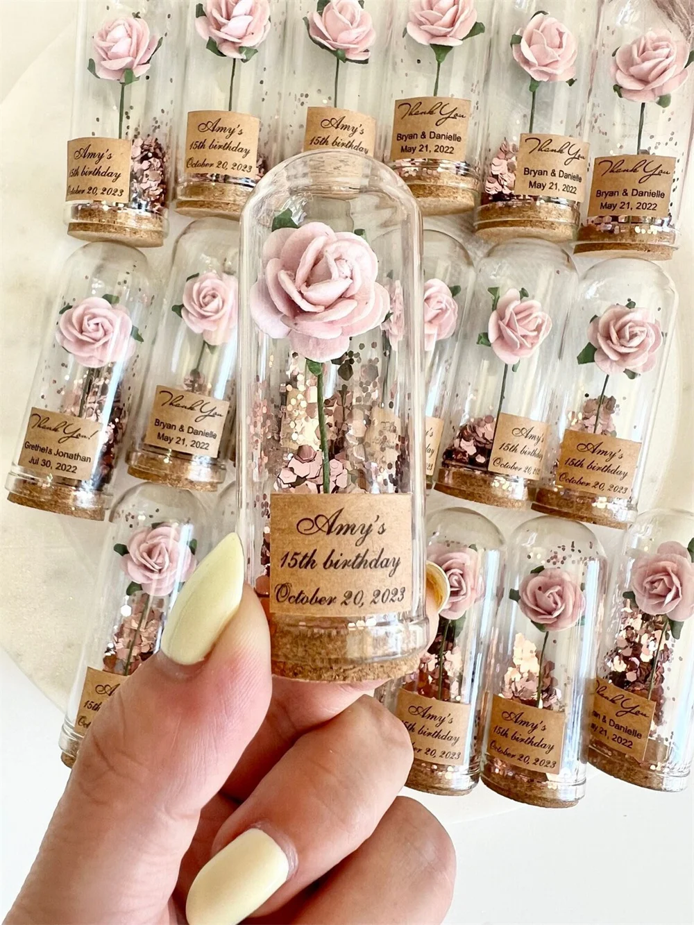 

12 pcs Favors for Wedding, Baby Showers Favors, Cloche Dome Glass Custom Party Favors, Personalized Wedding Gift, Bachelorette F