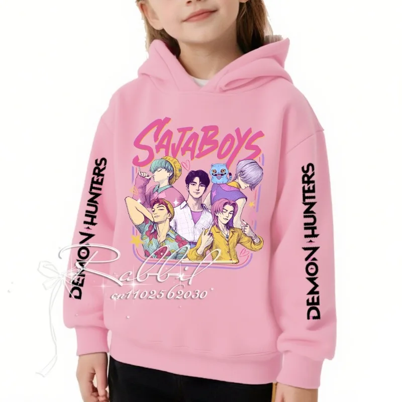 2025 Kpop الشيطان هنتر ساجا الفتيان والأطفال هوديس Harajuku الفتيان والفتيات هوديس موضة الشارع الوالدين والطفل هوديس