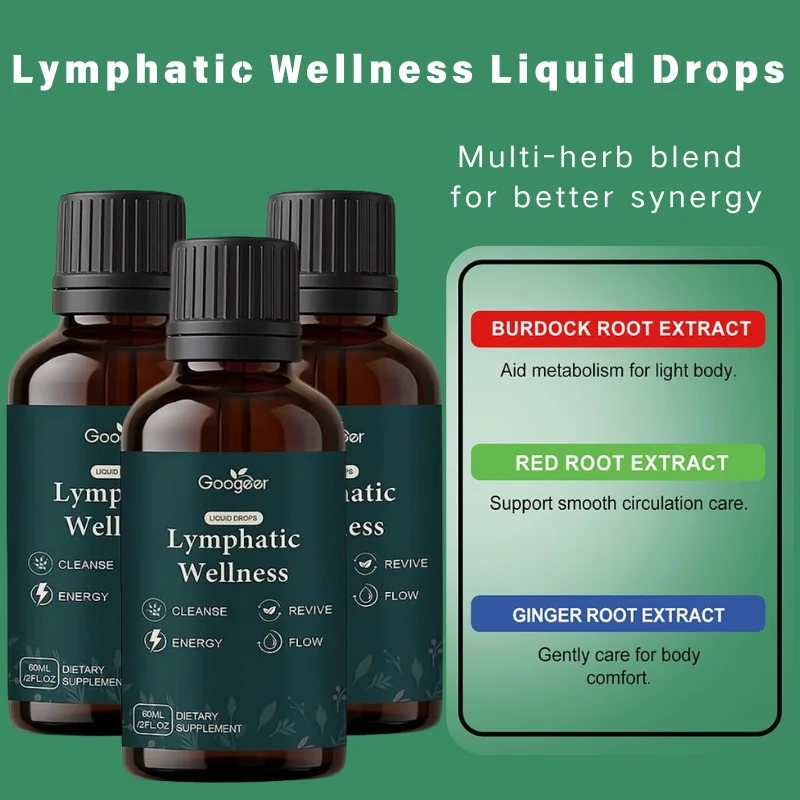 60ml Lymphatic Support Liquid Drops Natural Herbal Wellness Dietary Supplement Boost Circulation Daily Body Care
