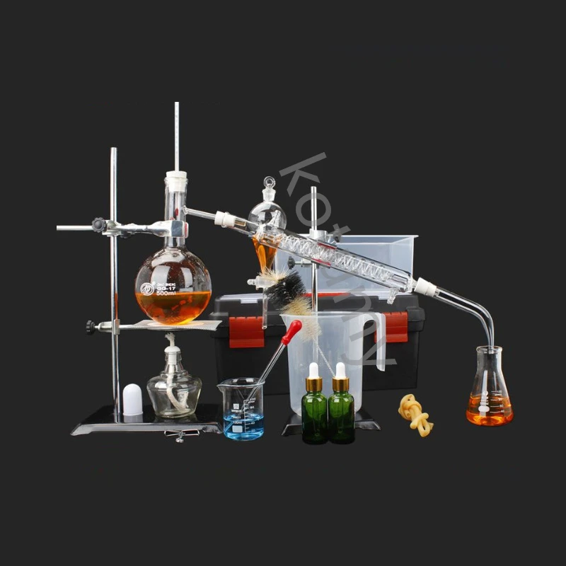 Essential Oil Distillation Kit Distillation Apparatus Distillation Condenser Distilled Water Purification Extraction Full Set