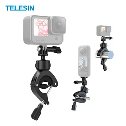 TELESIN Motorcycle Bicycle Handle Mount Bracket for GoPro Hero 13 12 11 10 9 DJI OSMO Action 5 4 Insta360 Motorcycle Accessories