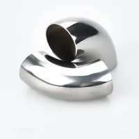 O/D 19/25/32/38/45/51/57/63/76/89mm 304 codo de acero inoxidable soldadura sanitaria accesorios de tubería de 90 grados