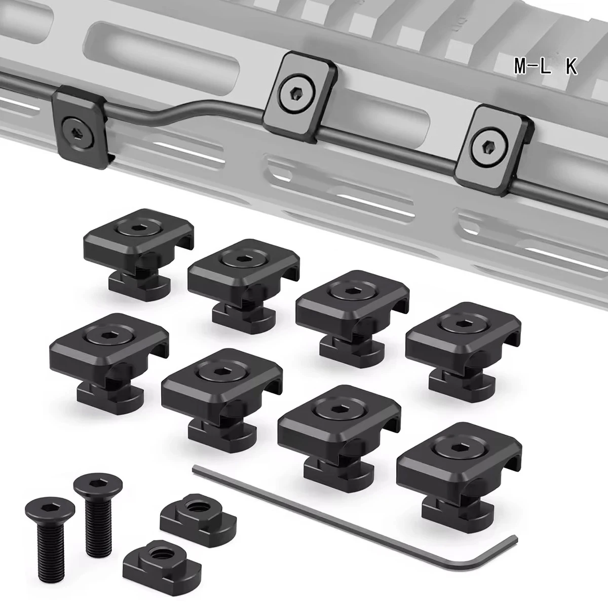 8 Sets Picatinny Pressure Switch Cable Guides Compatible with M-LK System Pressure Switch Cable Clip Flashlight Wire Clip