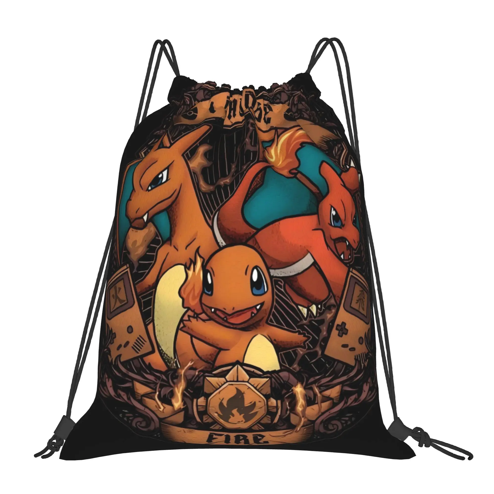 

Портативные походные сумки на шнурке Charmander Pokemon, рюкзаки для хранения вещей