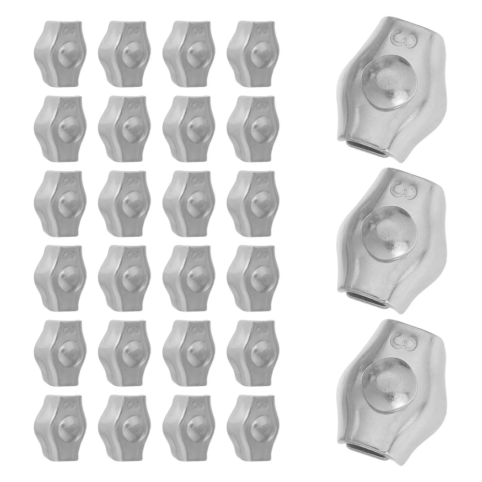 24Pcs Resistant Stainless Steel Wire Rope Clips For Deck Cable Railing System Construction Worker Saddle Clamps