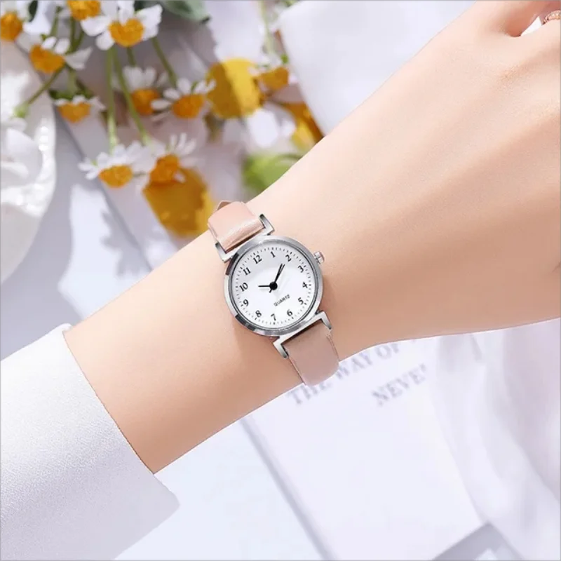 Jam tangan Quartz wanita, arloji sabuk tipis Digital minimalis, jam tangan khusus wanita untuk pacar