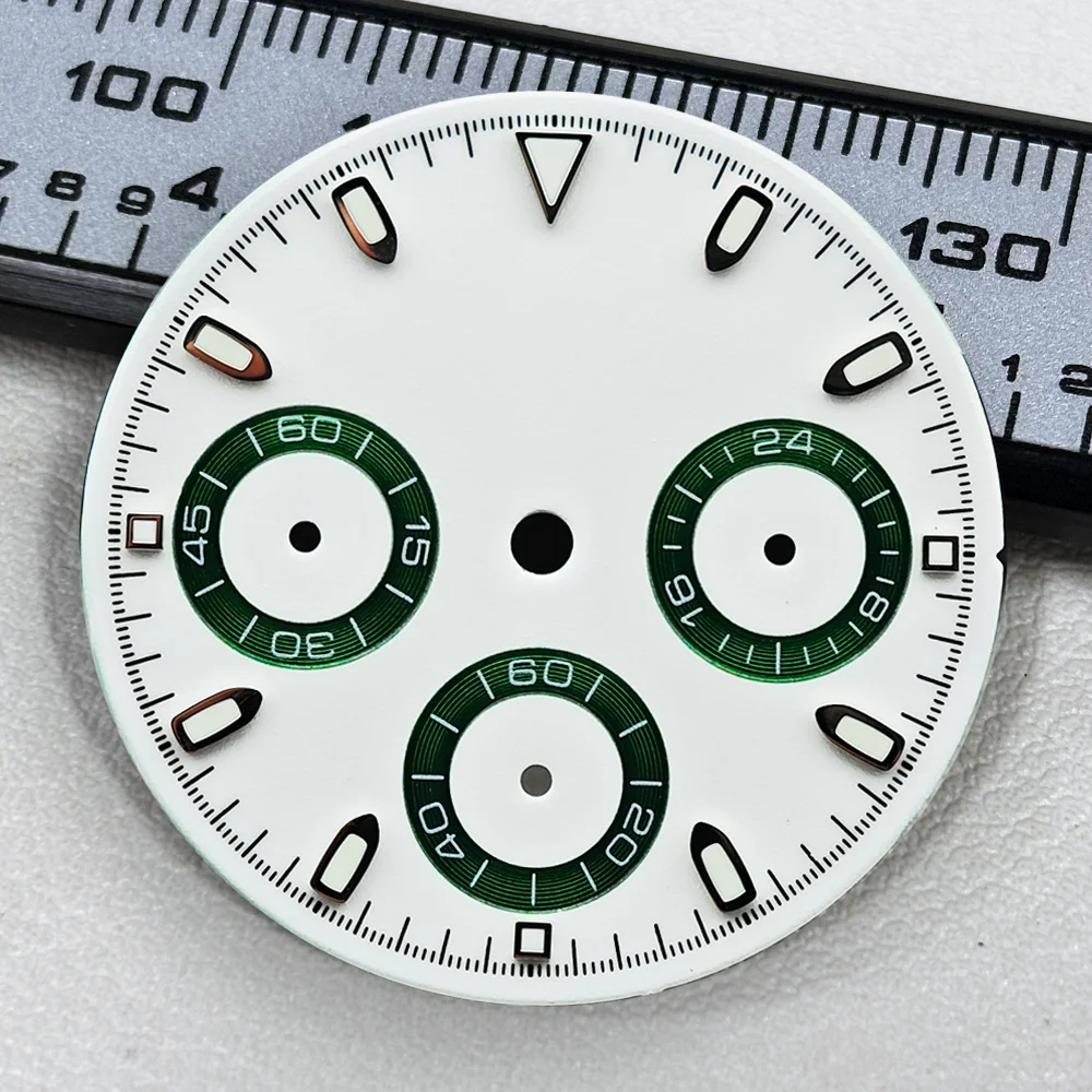 29mm VK63 Dial Luminous Dial Panda Dial Suitable for Daytona 39mm Case Quartz Watch VK63 Movement Watch Replacement Accessories view 5