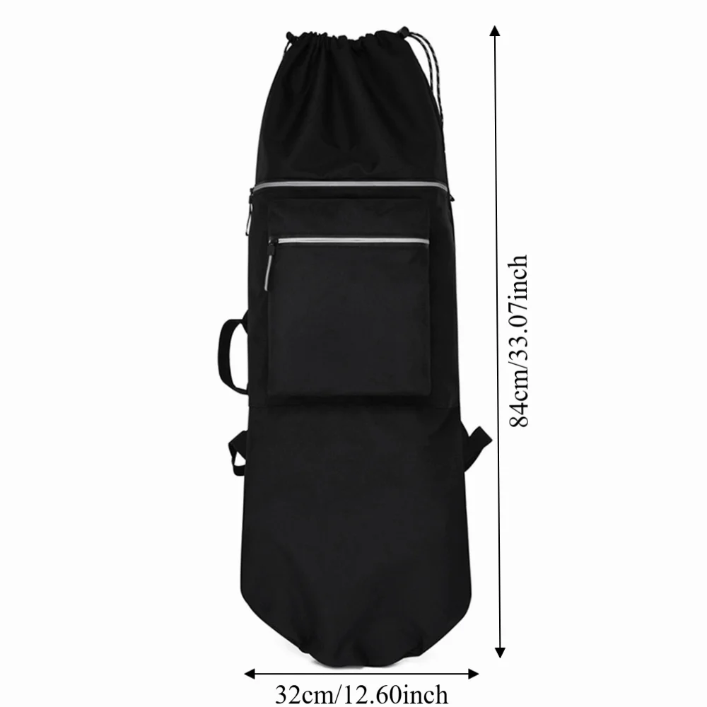 Oxford Cloth Skateboard Bag Waterproof Adjustable Straps Skateboard Backpack Night Reflective Multi-Pocket Skateboard Gear Bag