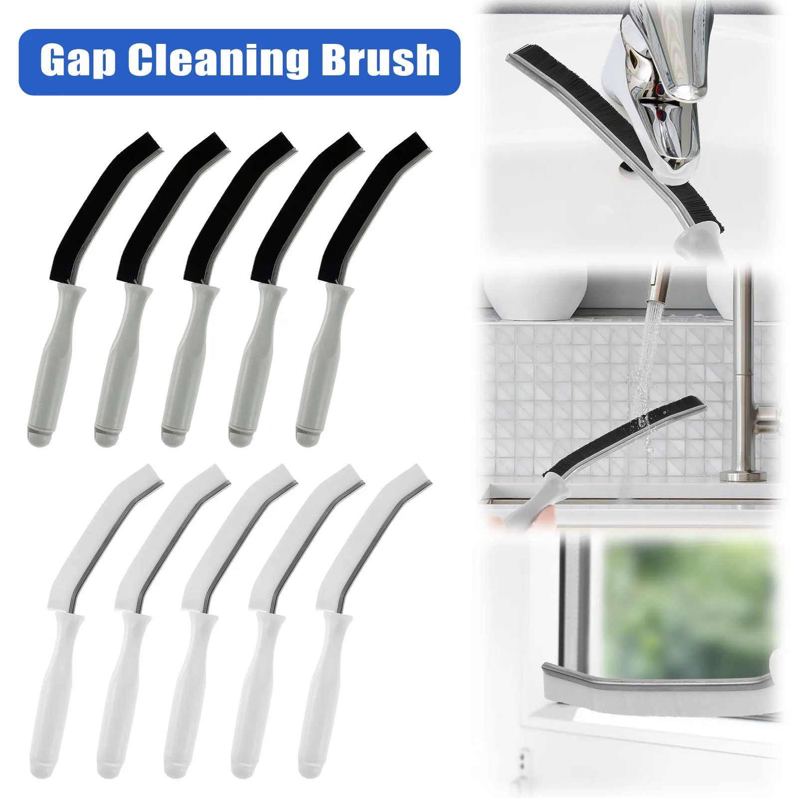 5Pcs Groove Cleaning Brush Set Hand-held Gap Cleaning Brush Wear-Resistant Window Track Long Cleaning Brush Multipurpose Tile