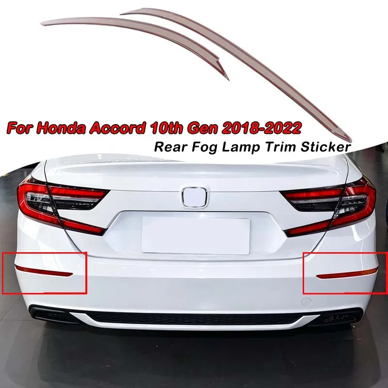 ABS Smoked Rear Fog Lamp Trim Sticker For Honda Accord 10th Gen 2018-2022, Exterior Decor Accessories