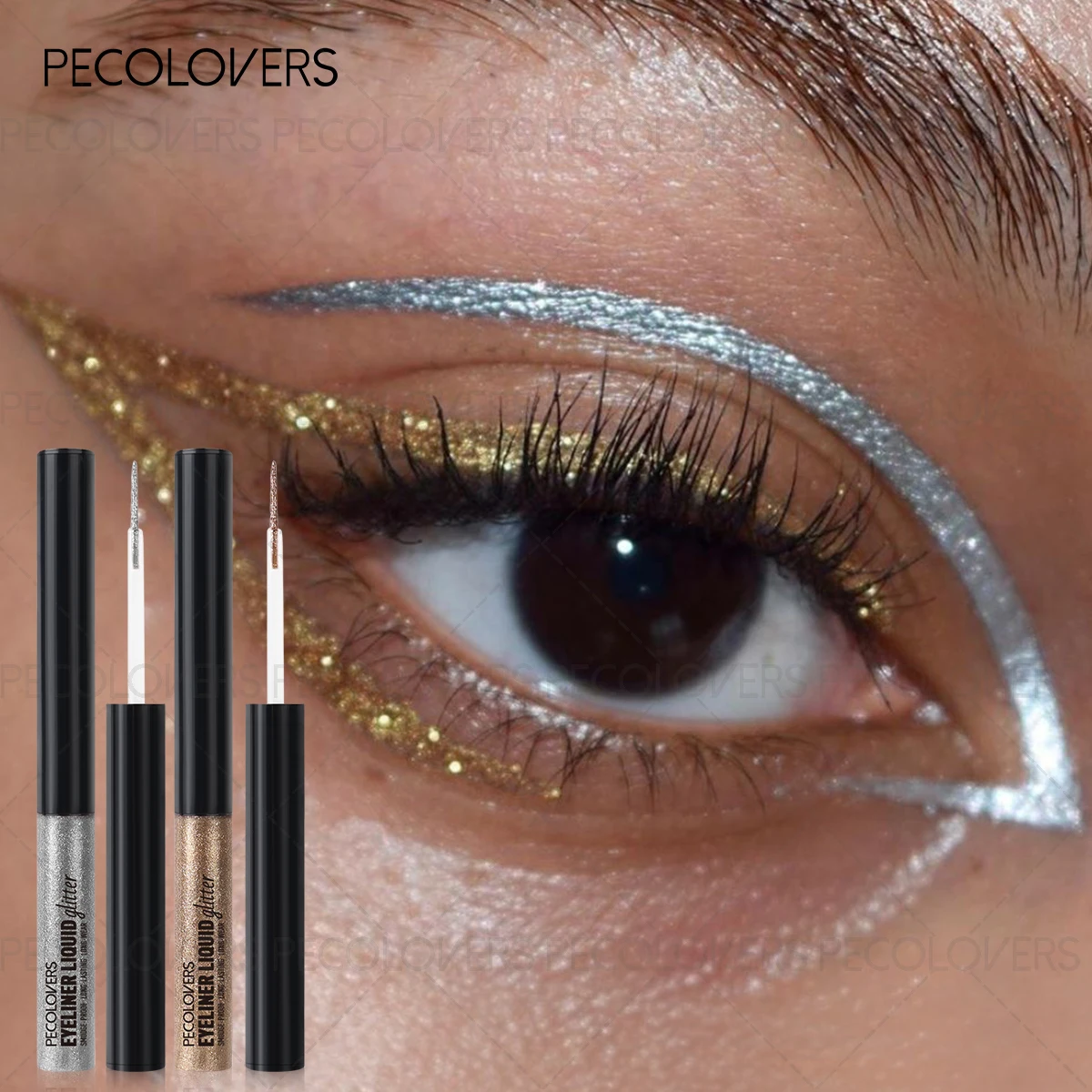 Vlekvrij glitteroogpotlood Langdurige parelmoer vloeibare eyeliner Oogmake-up voor lente en zomer