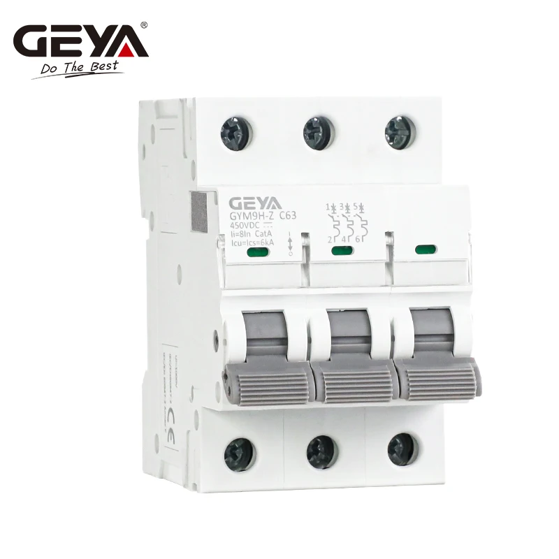 GEYA GYM9H-Z Non-polar DC MCB 12V 24V 48V 60V 110V~600V Solar Circuit Breaker Battery Protect Positive Negative Short Circuit