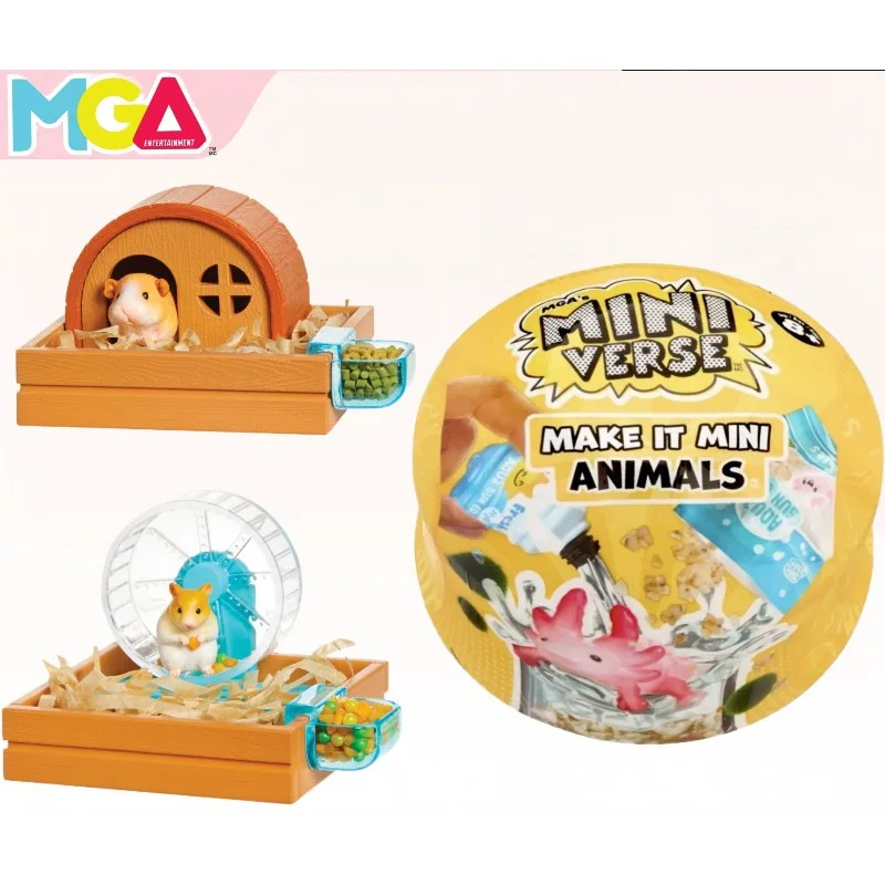 

Фигурки Mga Miniverse Ball: мультяшные мини-животные (хомяк, саламандра, хамелеон) в слепой коробке, детская игрушка