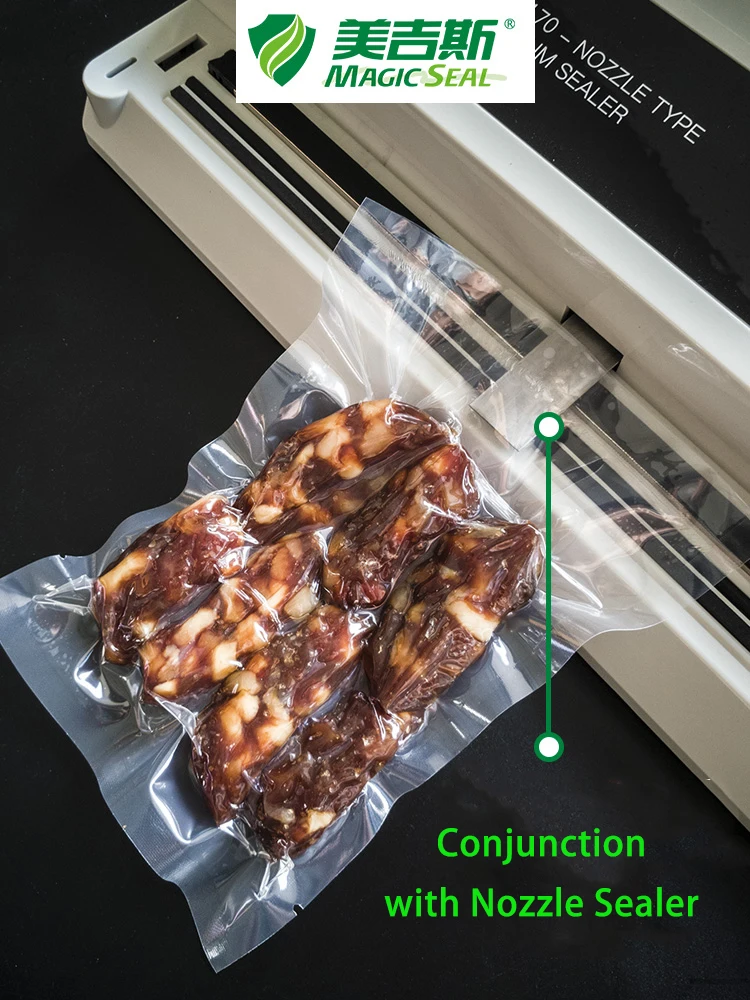 MAGIC SEAL Vacuum Sealer Bags for Food Smooth/Flat Packing Bags Sous Vide Storage for Fruit Vegetable 100 Pieces