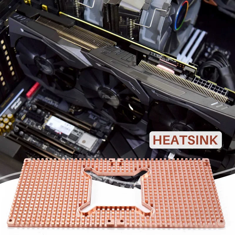 For RTX 3060 3080 3090 Backplane Pure Copper Heat Sink Graphics Card Memory Auxiliary Radiator 90X180MM