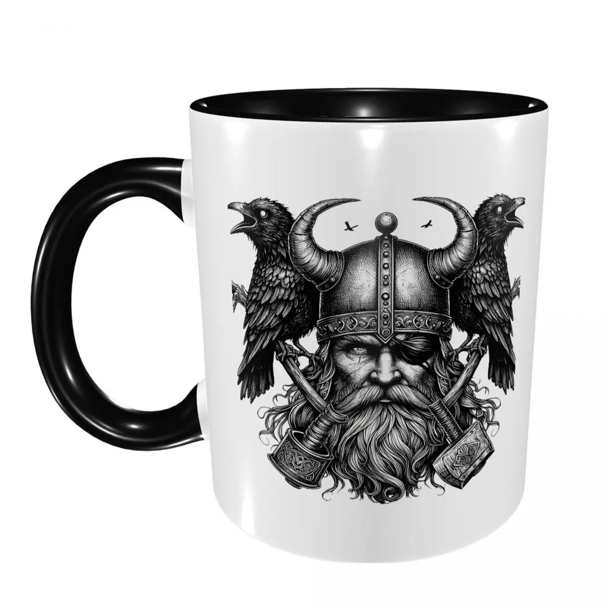 Odin Vikings Viking Legend Norse Mythology Rune Mug Funny Ceramic Coffee Cups Tea Mugs Milk Cup Drinkware Gifts for Friends