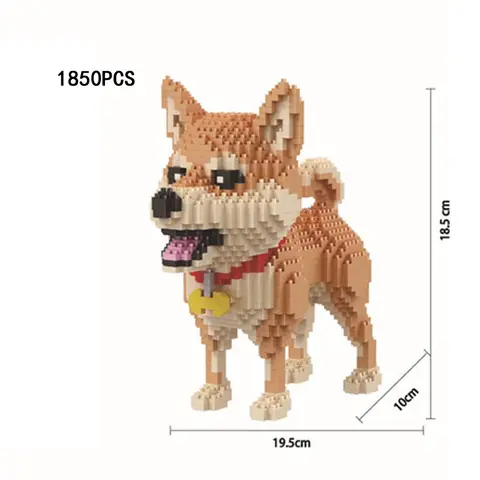Idea Pets Animal Nanobrick Siberian Husky Corgi Pudel Schnauzer Hund Micro Diamond Block Valp Doge Shiba Inu Leksaker Som Present 10 best sales nanobrick - №2
