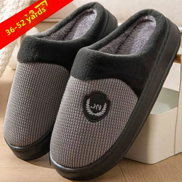 2023 New Winter Fleece-lined Cotton Slippers For Men Women Home Use Non-slip Thick Bottom Indoor Outdoor Wear Couples Warm