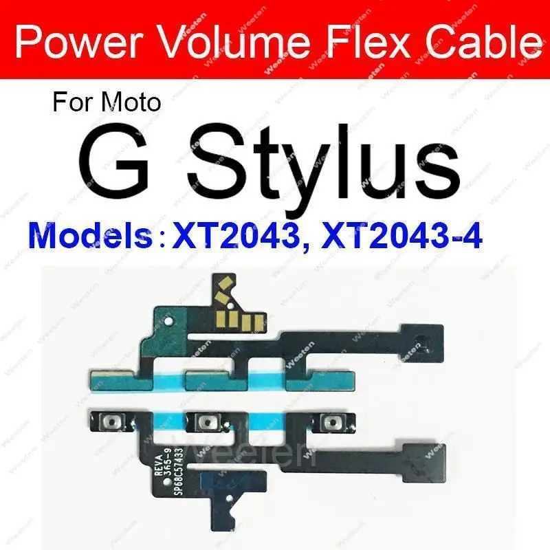 Power Volume Flex Cable สำหรับ Motorola MOTO G Stylus 5G 2021 2022สวิตช์เปิด/ปิดด้านข้างคีย์ Flex Ribbon