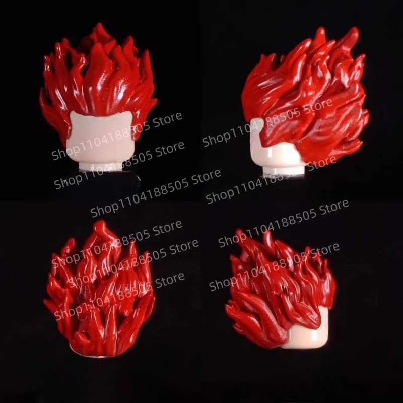 MOC サードパーティ プロデューサー Zai アニメ ヘアスタイル アクセサリー、ヘア ヘッド スプライシング アセンブリ モデル装飾品、ビルディング ブロック