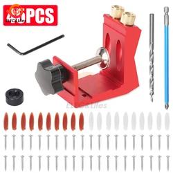 Ağaç İşleme Eğik Cep Delik Bulucu Jig Kiti 15 Derece Açı Matkap Kılavuzu Seti Delik Zımba DIY Marangozluk Aletleri Matkap Uçları