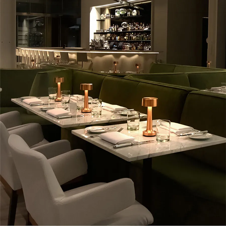 PAMNNY Retro Bar Table Lamps Led Rechargeable Dimmable Touch Dining Hotel Coffee Shop Desk Lights Indoor Decorative Night Lights