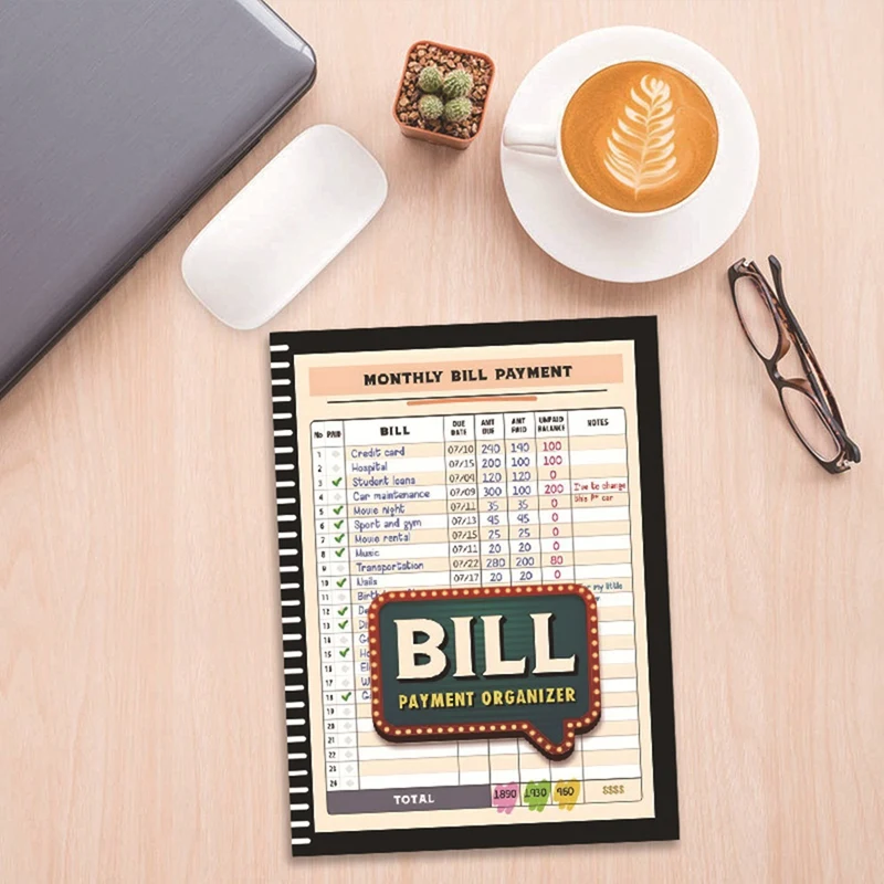 Bill Tracker Notebook Monthly Bill Organizer & Planner For Personal Budgeting Financial, Bill Payment Organizer