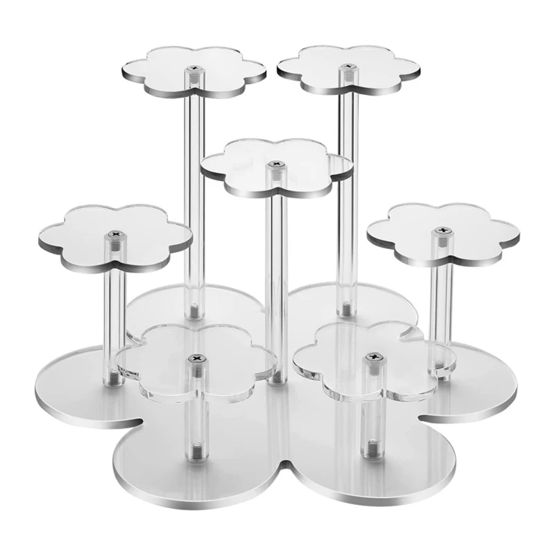 Acrylic Display Stand For Figures,7-Tier Display Risers For Collectibles,Acrylic Cupcakes Stand For Pastry Candy Display