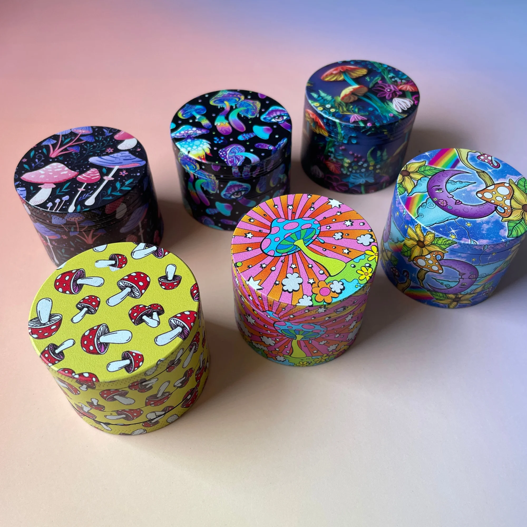 Mushroom Collection Metal Herb Grinder 2inch/50mm