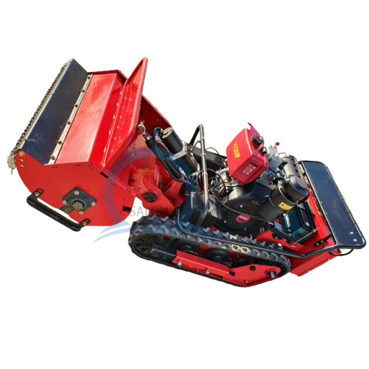 حار بيع محرك الديزل التحكم عن بعد آلة الزاحف متعددة الوظائف مع جزازة الغابات المهاد #3